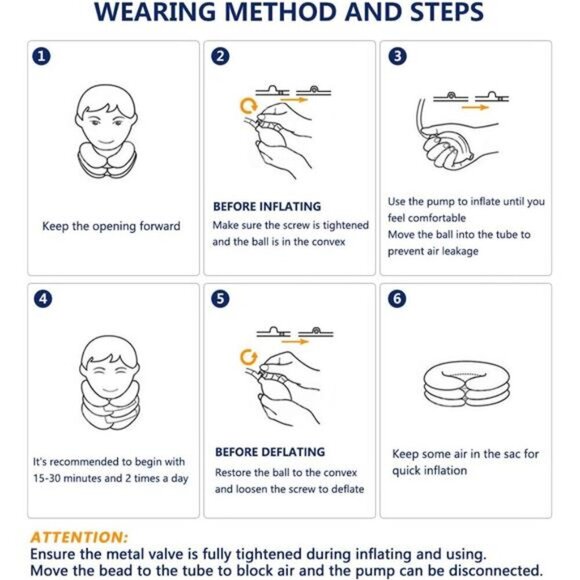 Inflatable Cervical Neck Traction Device Pain Relief Adjustable Support Brace - Picture 6 of 7